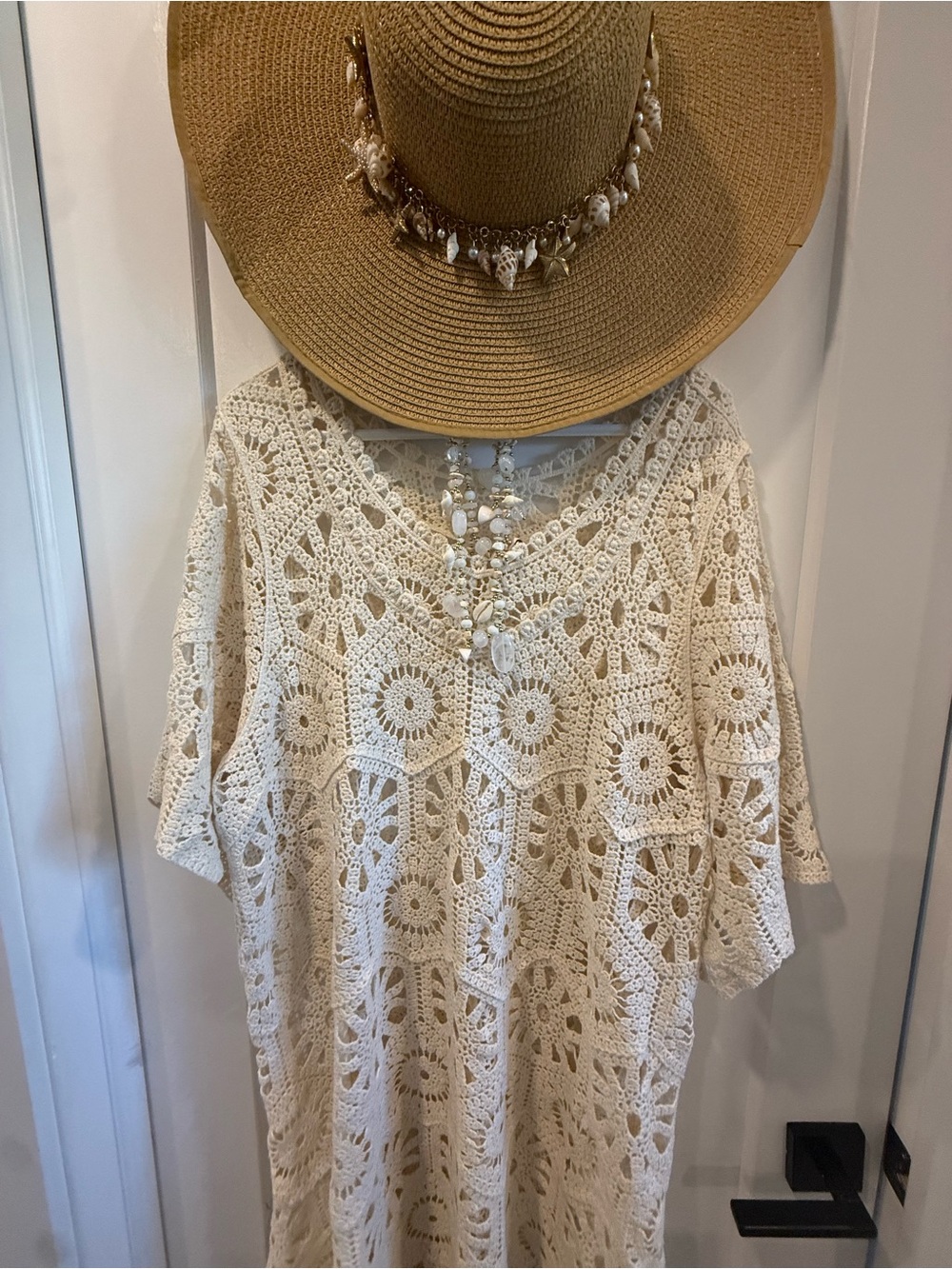 BEAUTIFUL CROCHET DRESS - UP TO GENEROUS US14 - 95% COTTON - BNWOT